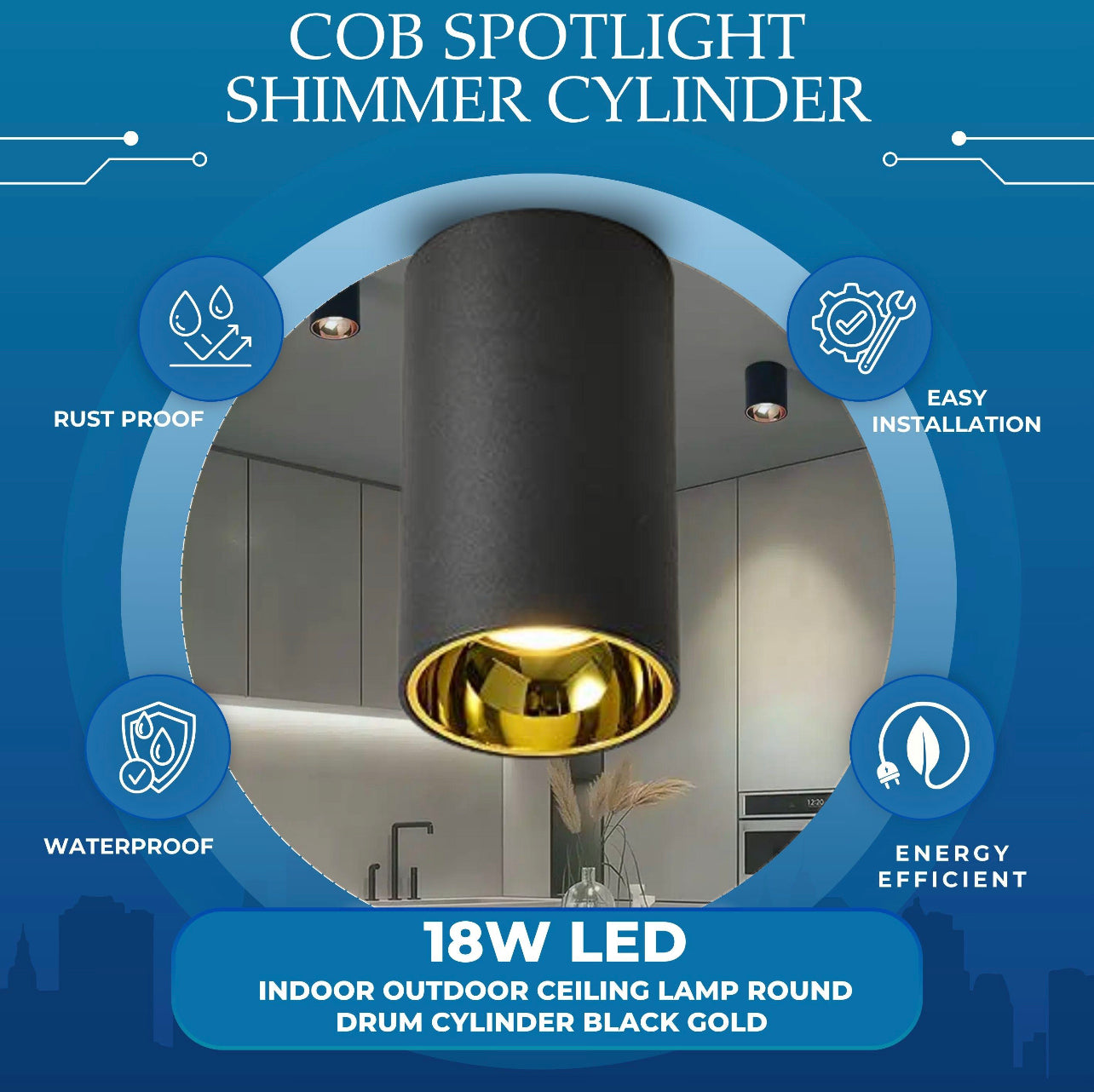 Cylinder Ceiling Light 12W / 18W