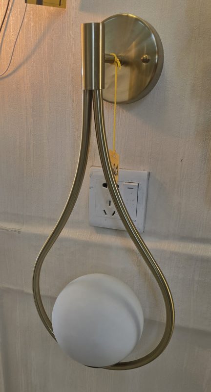 Modern decorative wall lamp with frosted glass globe