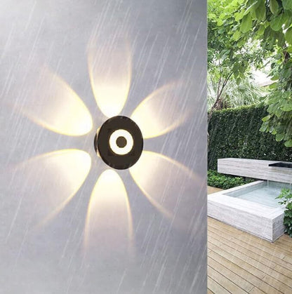 3 LED 6W Round Ray Outdoor Waterproof Wall Light Bundle