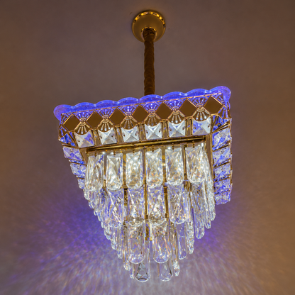 Crystal Vortex Chandelier – Spiral Crystal Ceiling Light Pakistan