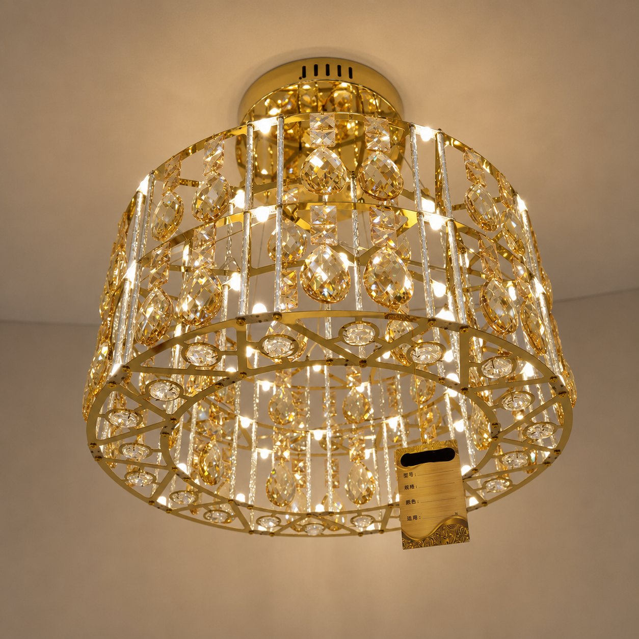 Glowing Mirage Chandelier – Contemporary Crystal Ceiling Light with Remote Pakistan