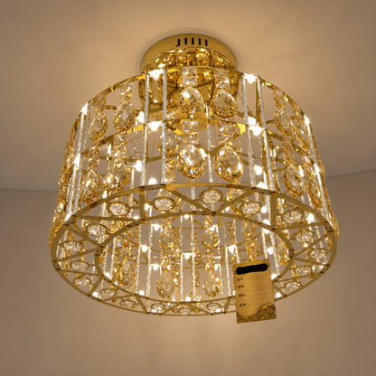 Glowing Mirage Chandelier – Contemporary Crystal Ceiling Light with Remote Pakistan