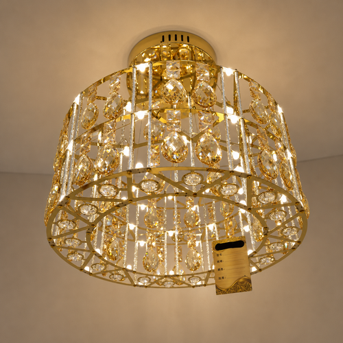 Glowing Mirage Chandelier – Contemporary Crystal Ceiling Light with Remote Pakistan