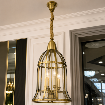 Vortex Brass Chandelier – Spiral Design Ceiling Light Pakistan