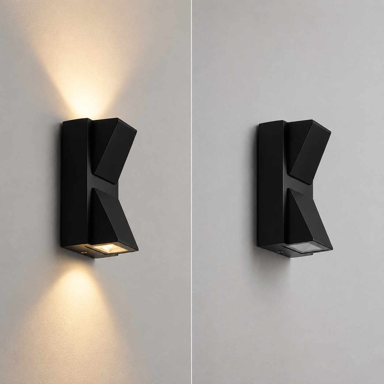 Modern WaterProof LED Wall Light – Up & Down Outdoor/Indoor Sconce (Matte Black)