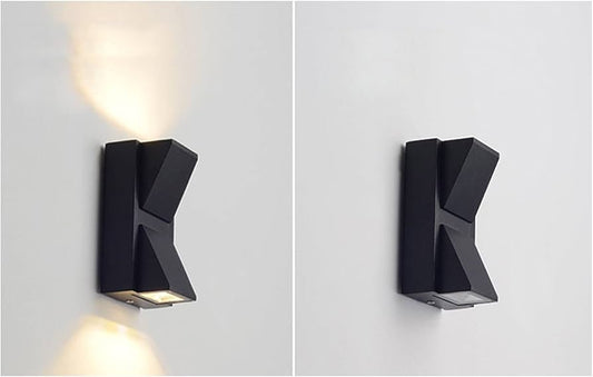 Modern WaterProof LED Wall Light – Up & Down Outdoor/Indoor Sconce (Matte Black)