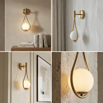 Aurora Loop Wall Light modern gold glass LED wall sconce