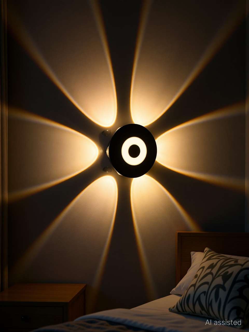 3 LED 6W Round Ray Outdoor Waterproof Wall Light Bundle