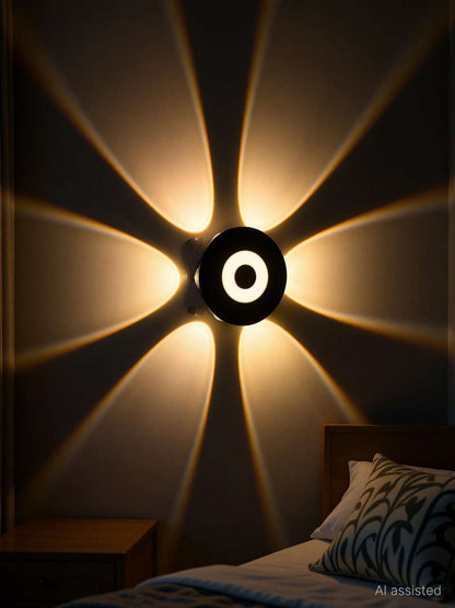 3 LED 6W Round Ray Outdoor Waterproof Wall Light Bundle