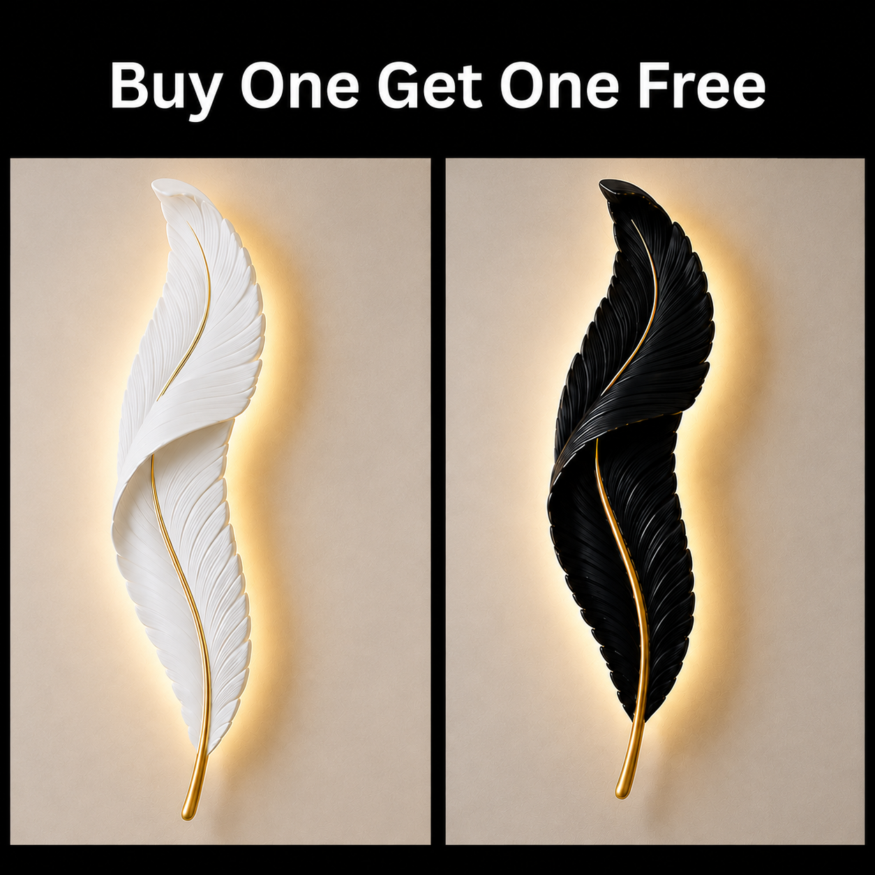 2 Modern Leaf Wall Light Bundle