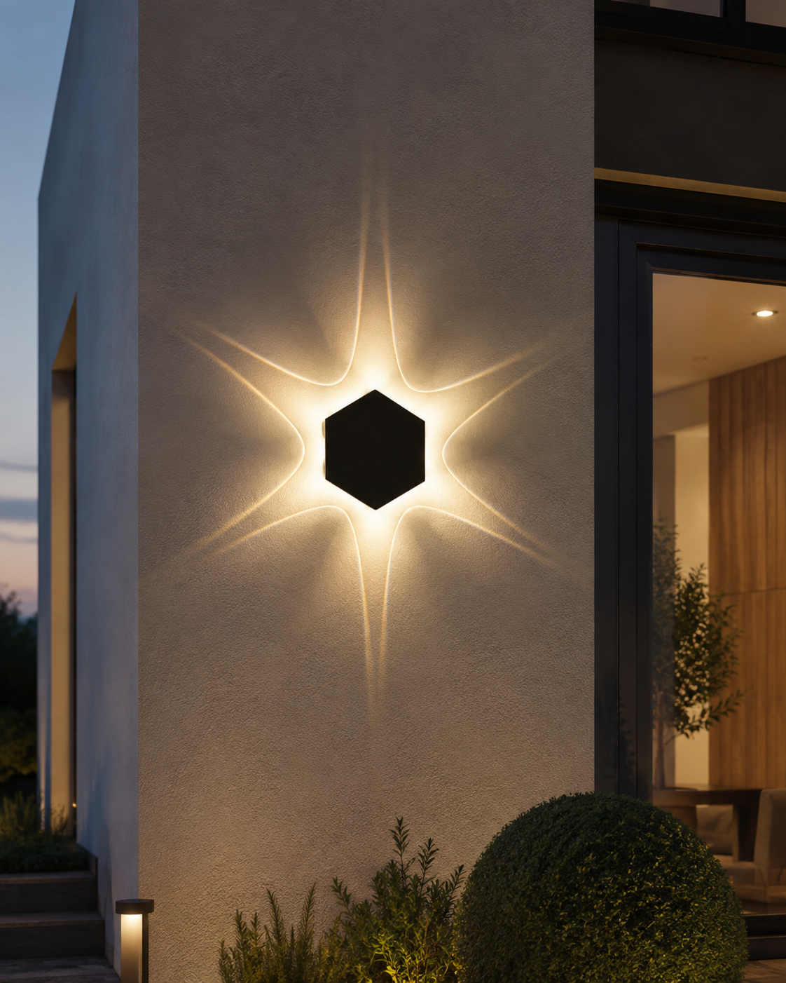 Hexagon Waterproof LED Outdoor Wall Light
