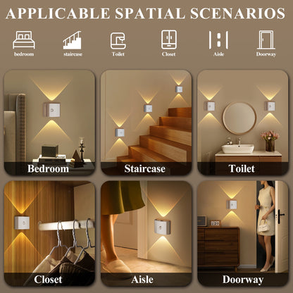 Rechargeable LED Motion Sensor Wall Light – Magnetic, No-Drill Light for Stairs, Corridors & Bedrooms