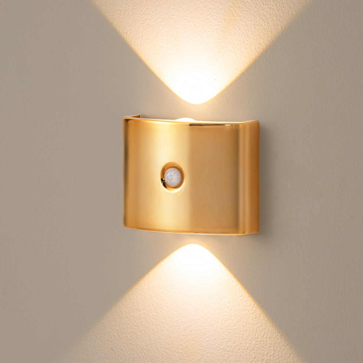 Wireless LED motion sensor wall light with magnetic no-drill mount for stairs and corridors