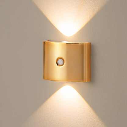 Wireless LED motion sensor wall light with magnetic no-drill mount for stairs and corridors
