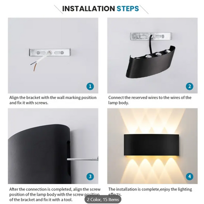Led Wave Outdoor Waterproof Wall light
