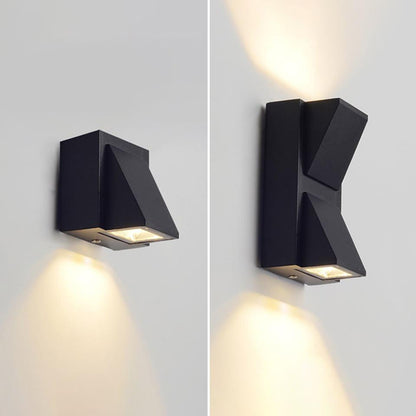 Modern WaterProof LED Wall Light – Up & Down Outdoor/Indoor Sconce (Matte Black)